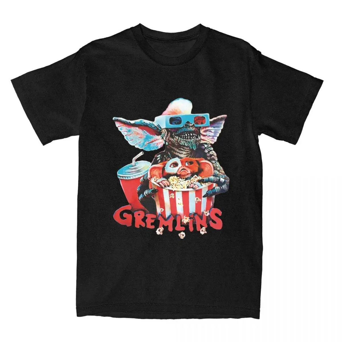 

Gremlins Horror Gizmo 80s Mogwai T-Shirts Men Novelty Cotton Tees Round Collar Short Sleeve T Shirts Plus Size Clothes