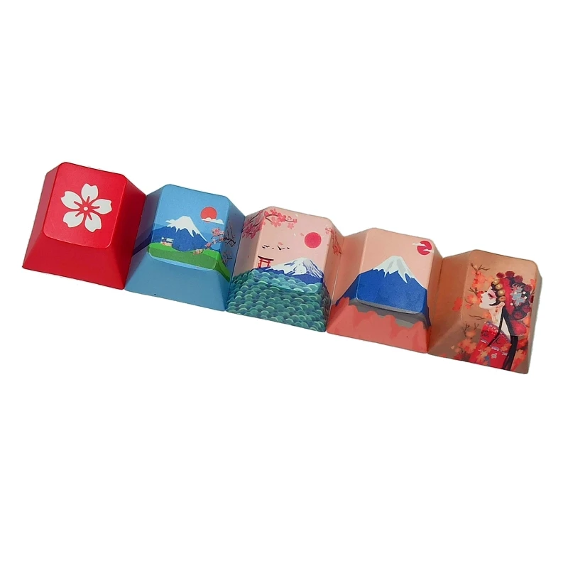 

5Key/Set Mount Keycap PBT Dye Sublimation Cherry Keycap for Mx Mechanical Keyboard Height for Key