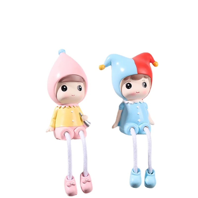 

Hanging Feet Doll Ornaments Crafts Living Room Interior Room Creative Cute Home TV Cabinet Decorations Small Ornament