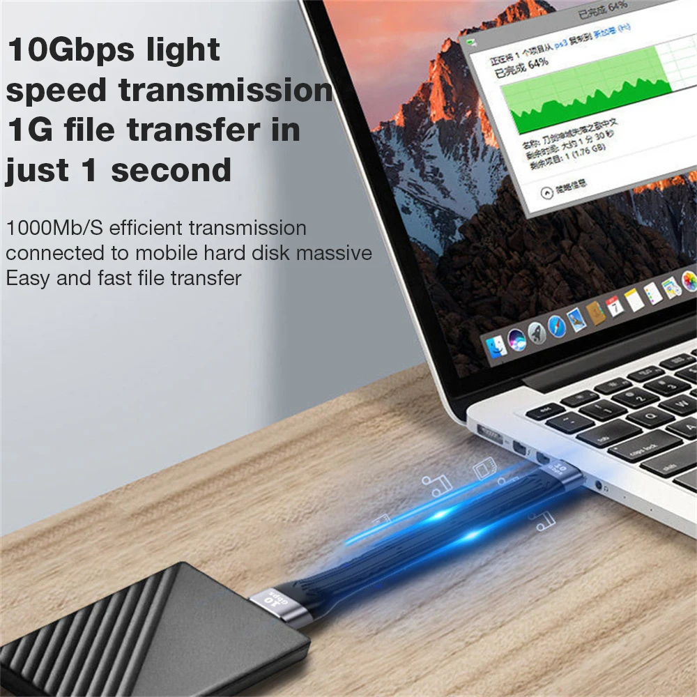 

Transmission Data Cable Soft 4k Type-c 5a Fpc Flexible Cable Pd100w Laptop Accessories New 10gbps Cable 4k@60hz Data Cable