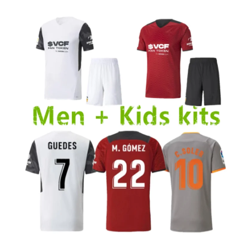 

2021 22 valencia soccer jersey GUEDES GAMEIRO Florenzi red white RODRIGO Gaya M Gomez men football shirts Men+Kids kit