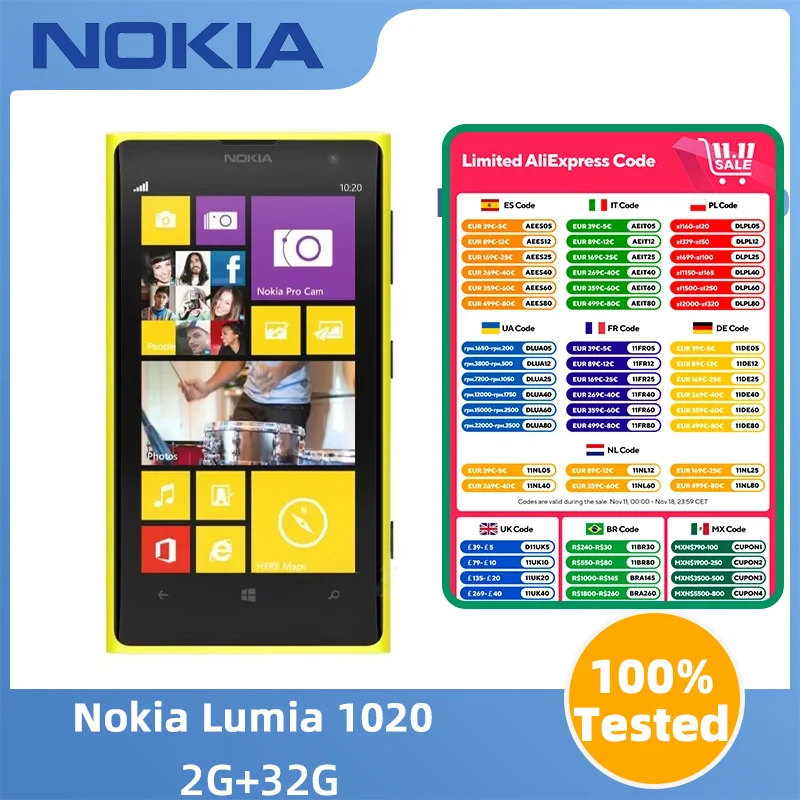 Смартфон Nokia Lumia 1020 Unicom 3G процессор Qualcomm Snapdragon S4 камера 41 МП оригинальный бывший в