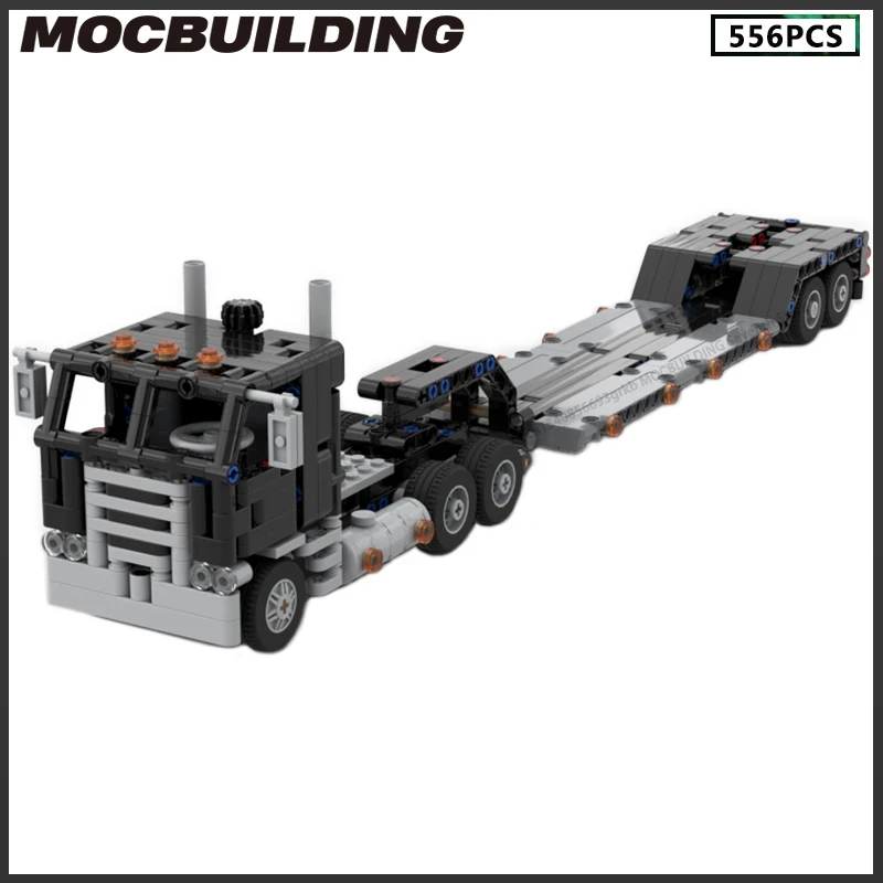 

Строительные блоки MOC для городского транспорта, модель грузовика и прицепа, миниатюрный автомобиль, сборка «сделай сам», технология сборки, кирпичи, игрушки, подарки для детей