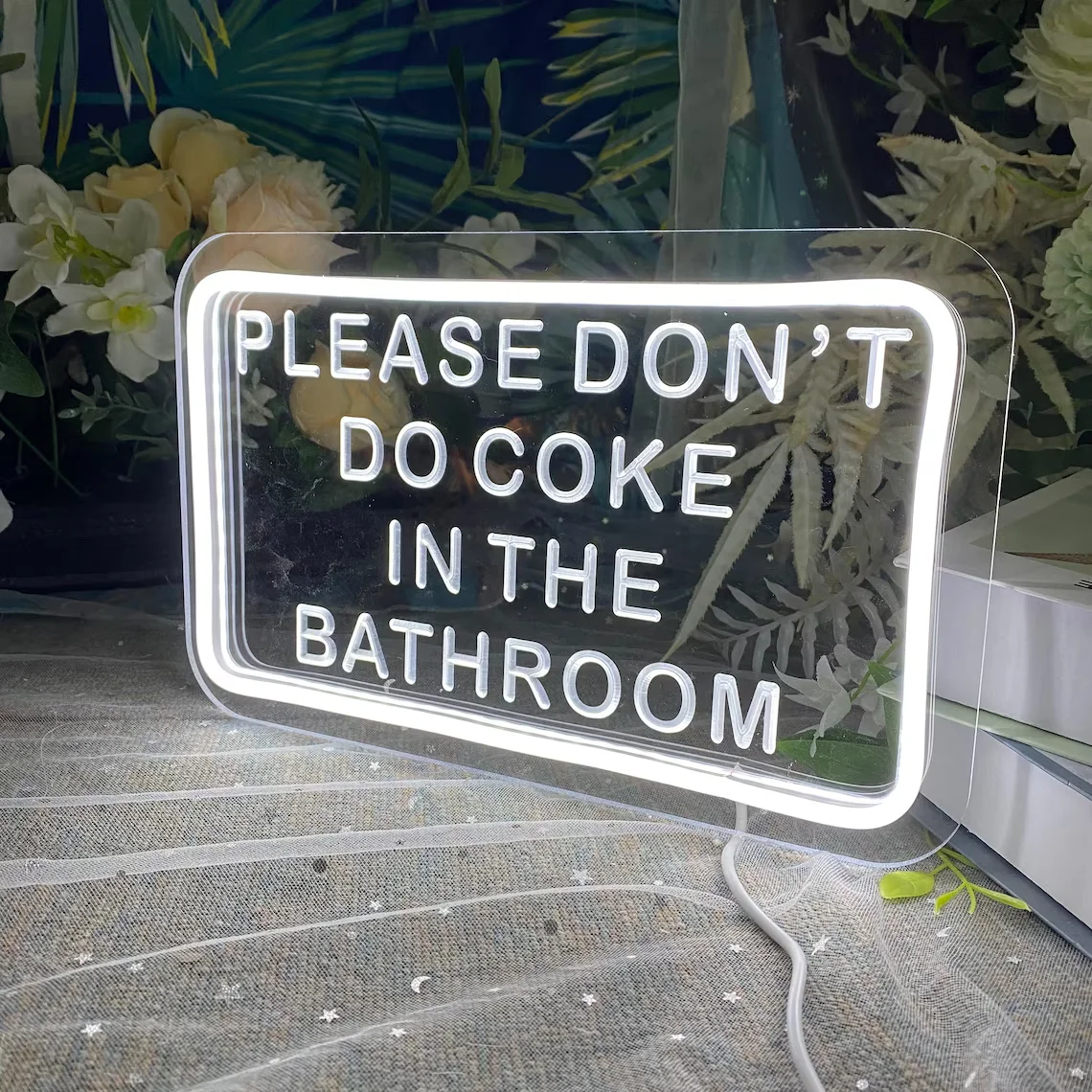 

Neon Sign Please Dont Do Coke in The Bathroom For Wall Decor Carving Design Indoor Bedroom Led Neon Signs Backdrop Flex