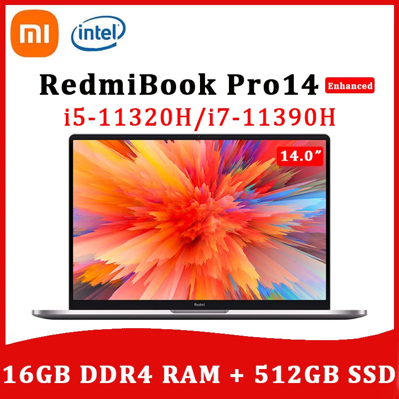 Xiaomi Laptop RedmiBook Pro 14 Enhanced  Intel  i7-11390H /i5-11320H 16GB 512GB 2.5K Retain Screen Windows11 Ultraslim Notebook