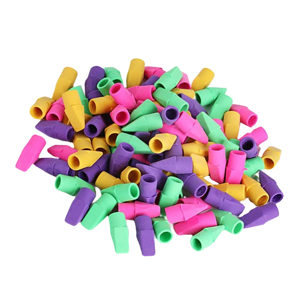 

100PCS Pencil Eraser Colorful Erasers Students Stationery Gifts (Random Color)