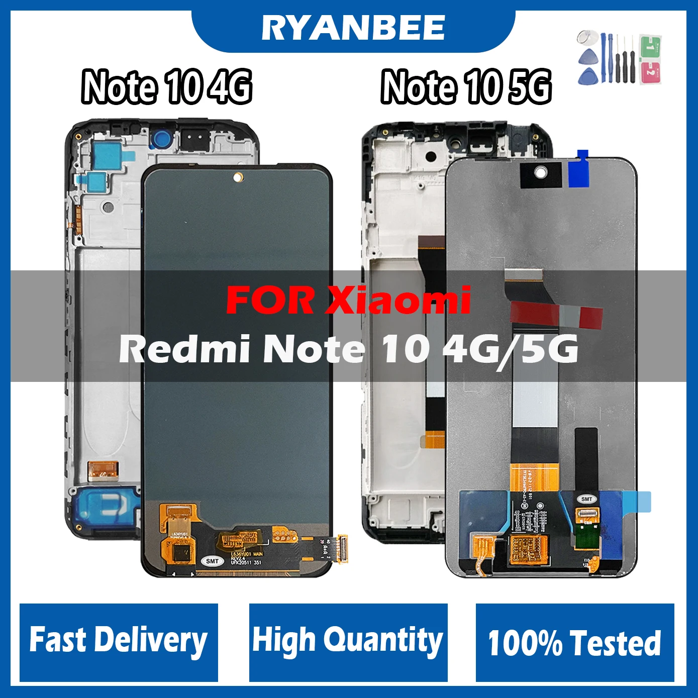 Фото 100% протестированный AMOLED для Redmi Note 10 4G ЖК-дисплей M2101K7AI экран дигитайзер для M3 Pro M2103K19 Redmi Note 10 звеньевой ЖК-дисплей №1