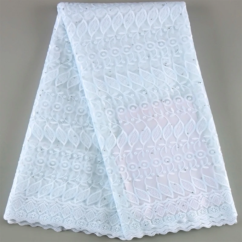Чистый белый Африканский французский молочный шелк кружевная ткань 2023