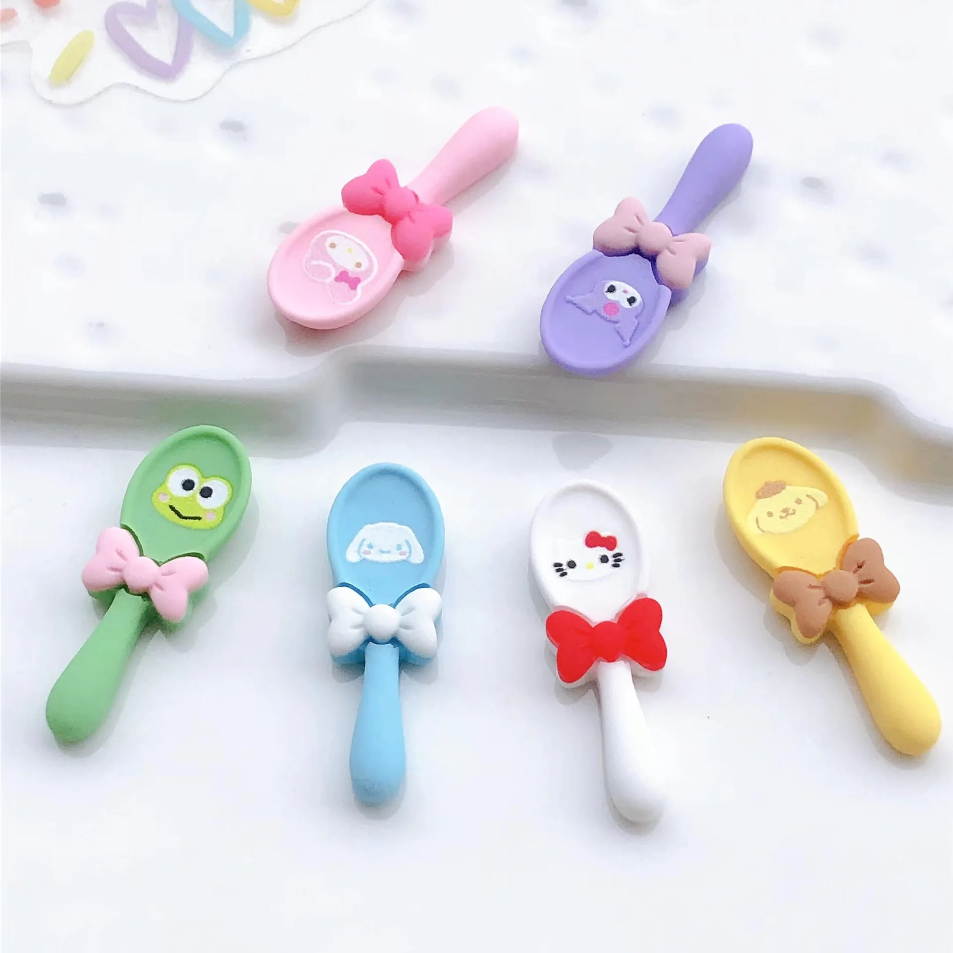 

1 шт./лот полимерная сплошная ложка для банта с мультяшными животными, 37 м, украшение для телефона «сделай сам»