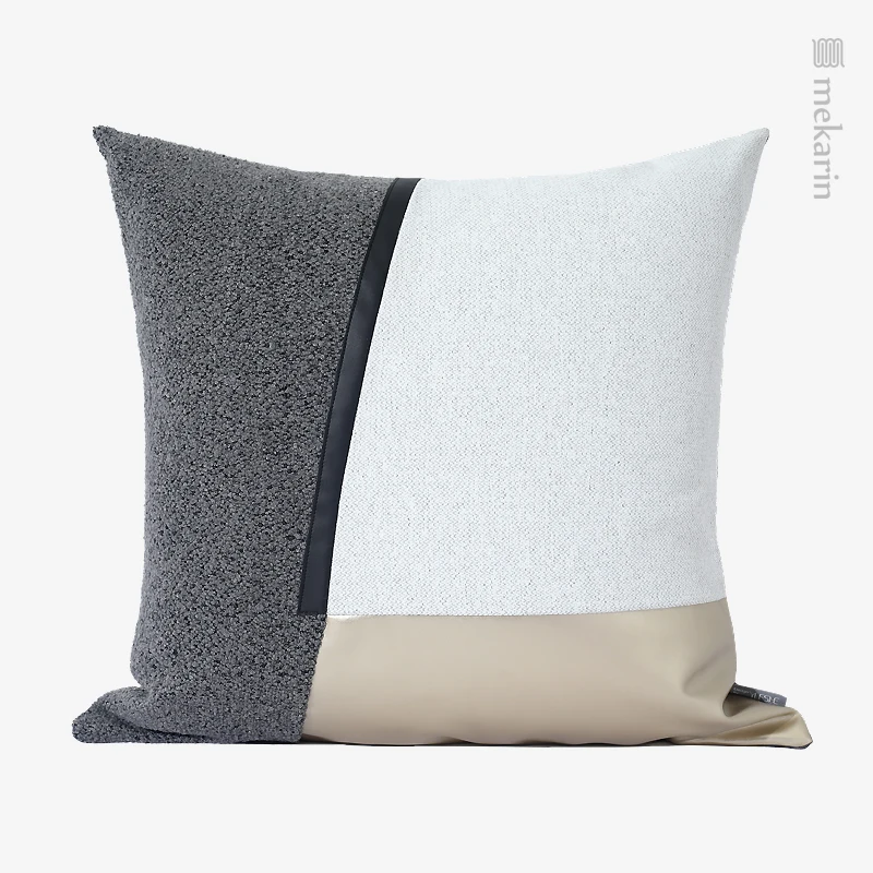 

Modern model room sofa pillow gold gray slash hit color square pillow living room pillow bedroom cushion bed head pillow cover