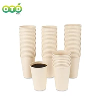 disposable paper cups natural eco friendly bamboo fiber cups brown hot cups hot tea hot drink water cups