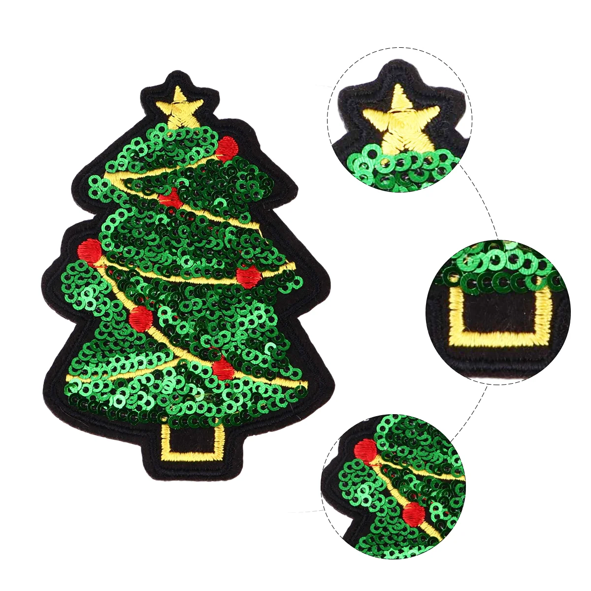 

Christmasapplique Sew Appliquesfabric Patch Iron Embroidered Diy Cloth Tree Glitter Sewing Clothing Patchwork Decorativecute
