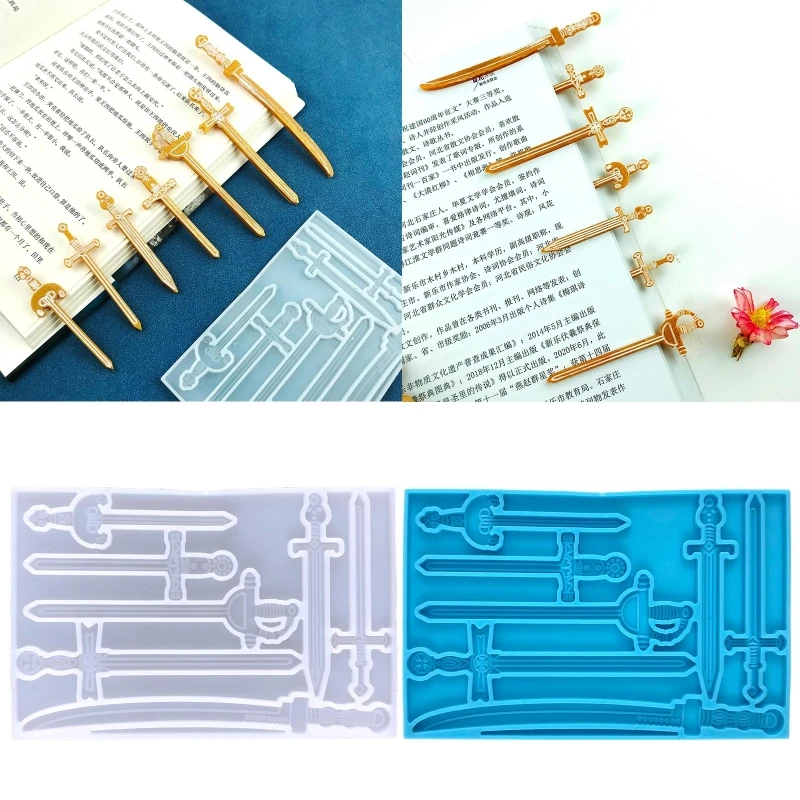 

Diy Crystal Epoxy Bookmark Mold Mirror Epoxy Mold Irregular Sword Bookmark Mold for Epoxy Resin Jewelry DIY Crafts
