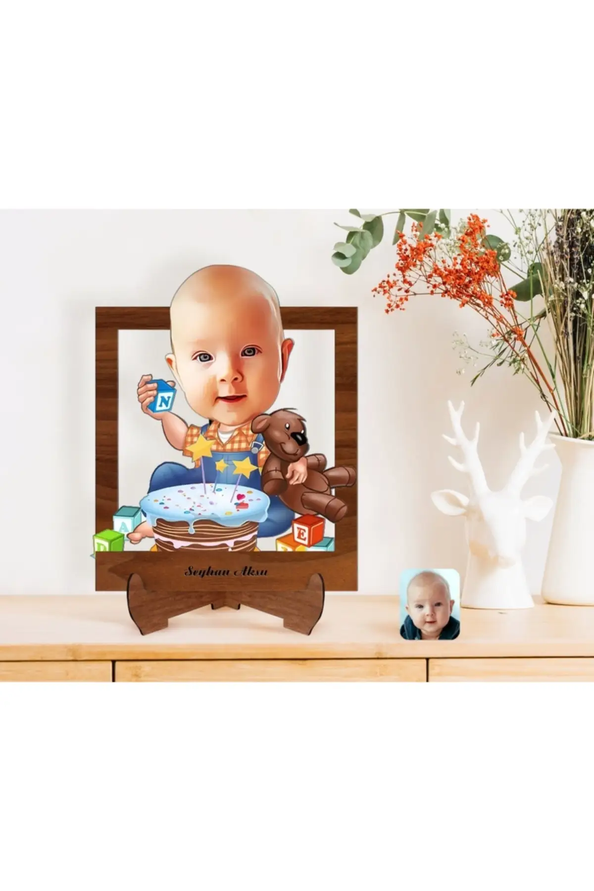 

Personalized Male General Manager Cartoon Wooden Stand 3d Trinket-1