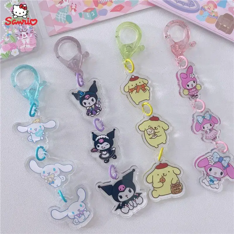

Kawaii Sanrio Kuromi My Melody Cinnamoroll Keychain Anime String Pendant Transparent Explosive Style Cute Creative Small Gift