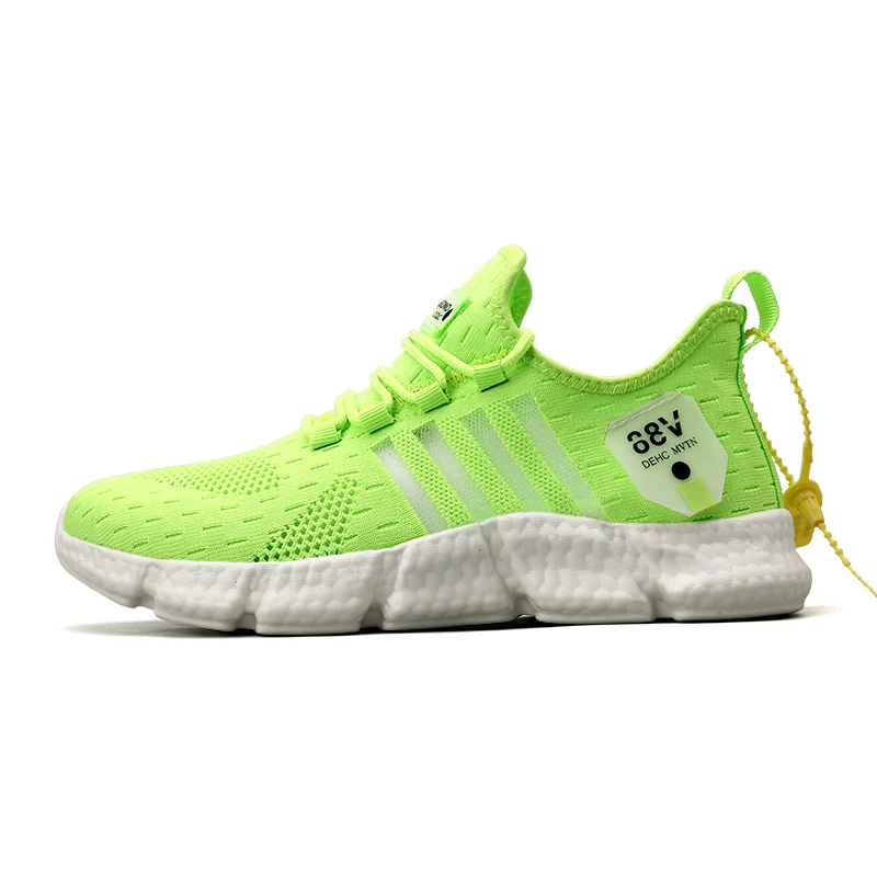 Running Shoes Men's Lightweight Casual Mesh Breathable Fluorescent Green Comfortable Jogging Men Sneakers Tenis Masculino