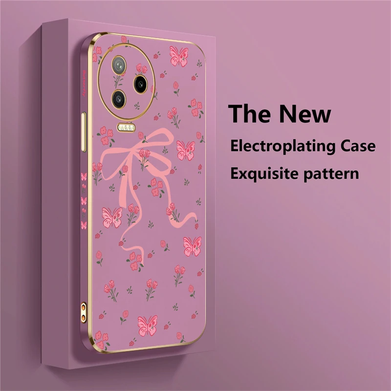 INS корейский розовый бант цветочный Рисунок планшетов для Infinix Note 40 Pro 30 VIP 12 11 8i 10