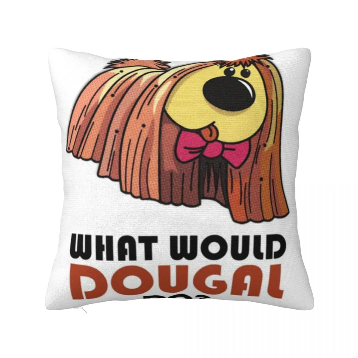 Ретро 1970s Dougal Волшебная круглая с логотипом дизайн подушки