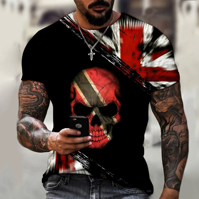 Футболка мужская и женская из лайкры полиэстера оверсайз топ с 3D-принтом головы