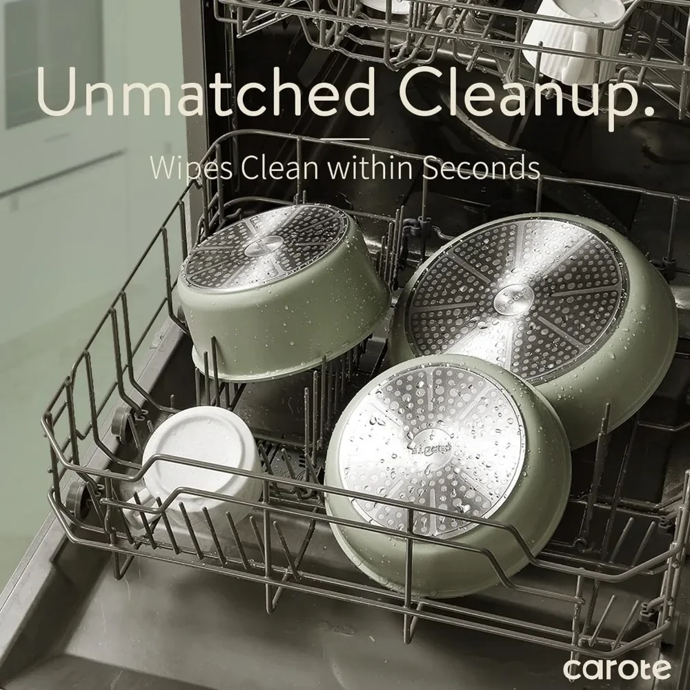 Набор из 11 кастрюль и сковородок антипригарная кухонная утварь со съемной ручкой