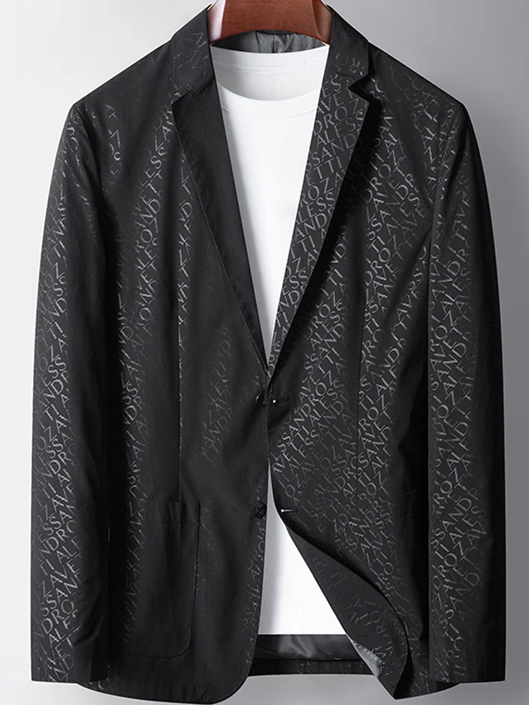 

Boutique Men's Fashion Elegant Gentleman Beautiful Handsome Korean Business Letters Casual British Style Slim Dress Blazer