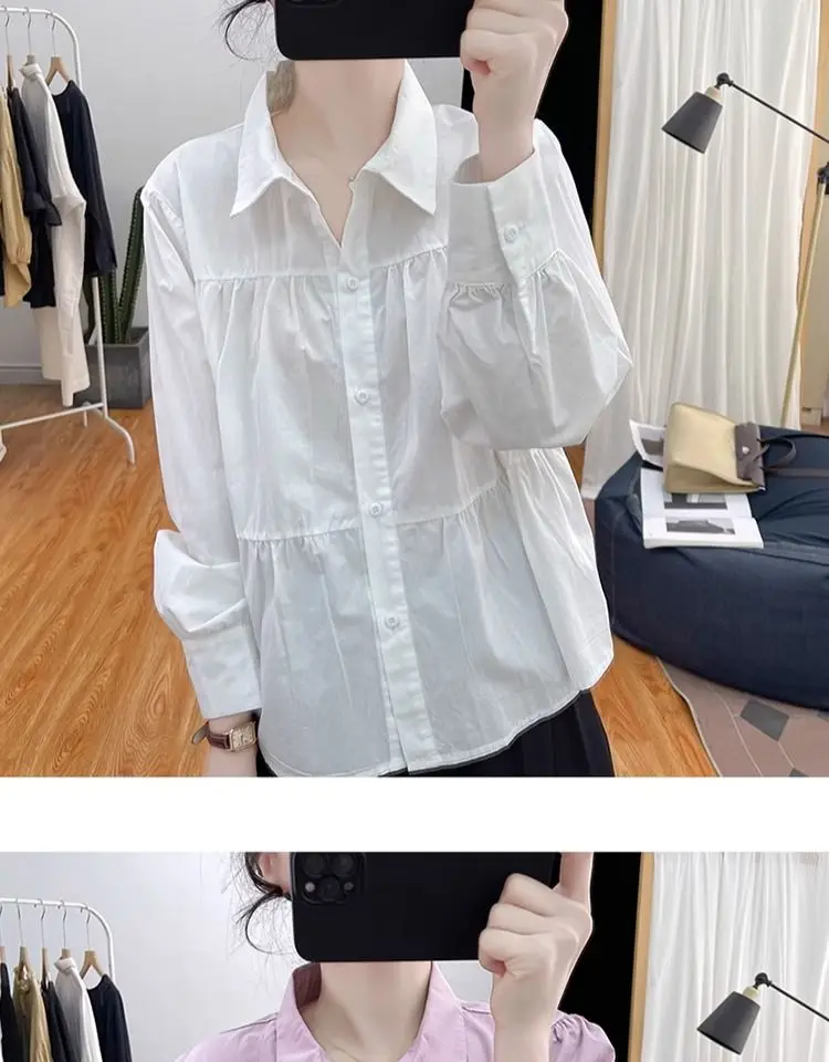 Женская рубашка с длинными рукавами свободный дизайн нишевая французская