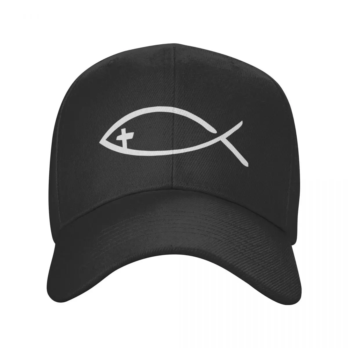 

Бейсболка в стиле панк с изображением Иисуса Креста и рыбы, мужская и женская воздухопроницаемая Кепка в христианском стиле, Кепка для папы с защитой от солнца, Снэпбэк кепки