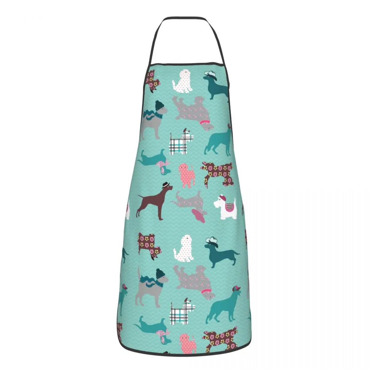 

Dog Cute Green Floral Apron Cuisine Cooking Baking Household Cleaning Gardening Aprons Kitchen Sleeveless Pinafore Adult