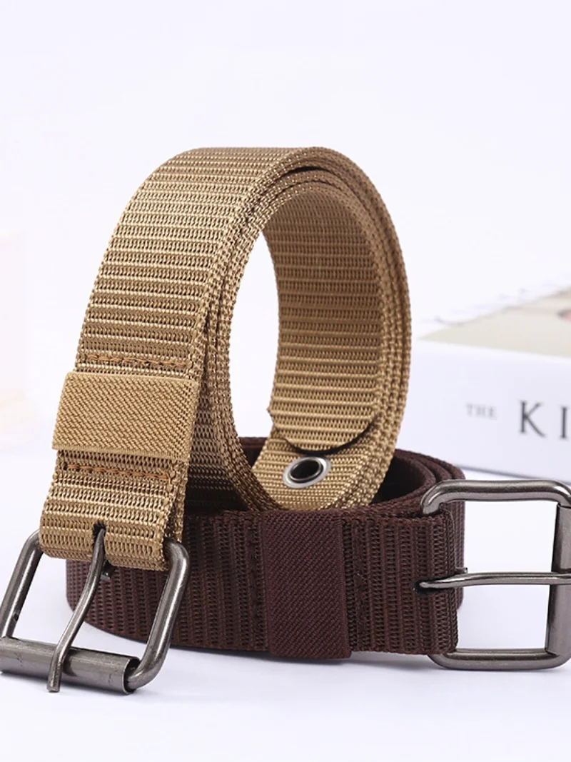 Пористый холщовый ремень мужской с пряжкой для молодых студентов корейский
