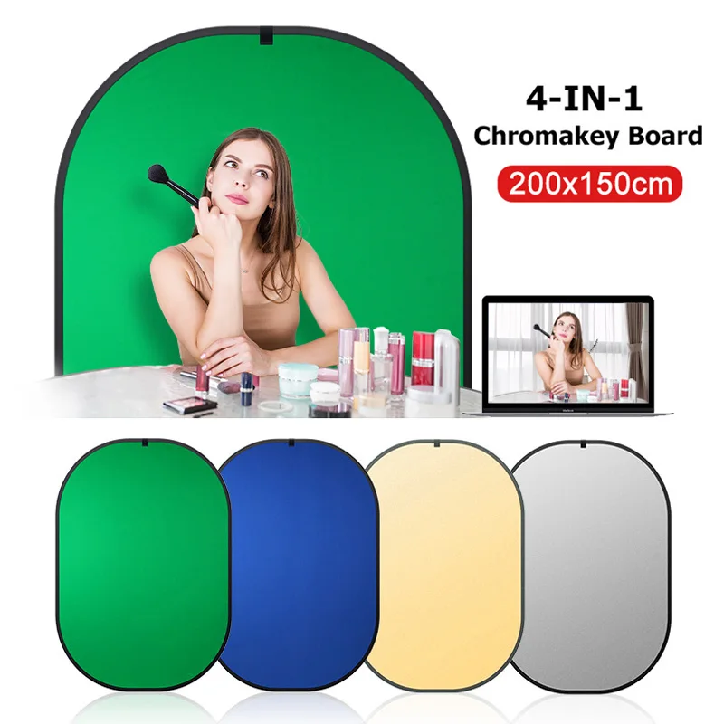 200x150 см фон для фотографий хромакей синий зеленый экран фон портативный складной овальный отражатель доска фон для фотостудии