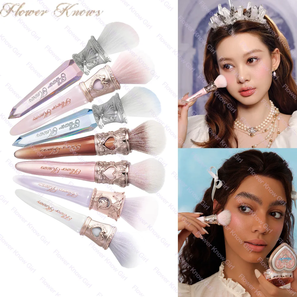 Фото Набор кистей для макияжа Flower Knows Knight Unicorn Collection: скошенный заостренный дизайн для точного нанесения, кисть для пудры, не тестированная на животных. №1