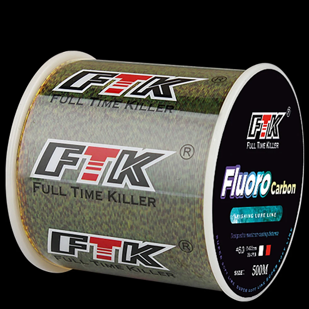 Купи FTK 300m Fishing Line Fluorocarbon Nylon Line Bionic Carp Fishing 4.13LB-34.32LB Spot Coating Treatment Process Carbon Surface за 117 рублей в магазине AliExpress