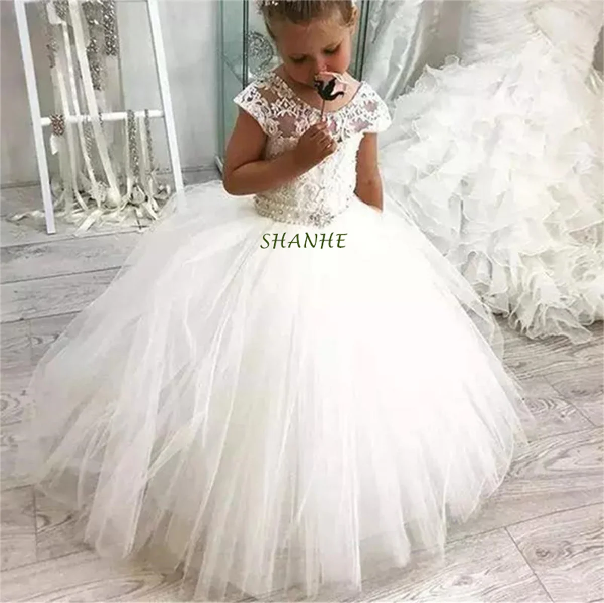 Luxury Flower Girl Dresses for Wedding Party First Pageant Communion vestidos primera comunion para ninas