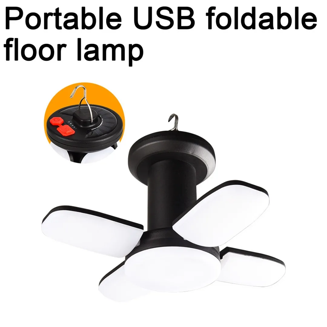 

Складной фонарь для кемпинга на солнечной батарее с USB-зарядкой, водонепроницаемый подвесной светильник с металлическим крючком, уличная лампа для пешего туризма, 1 шт.