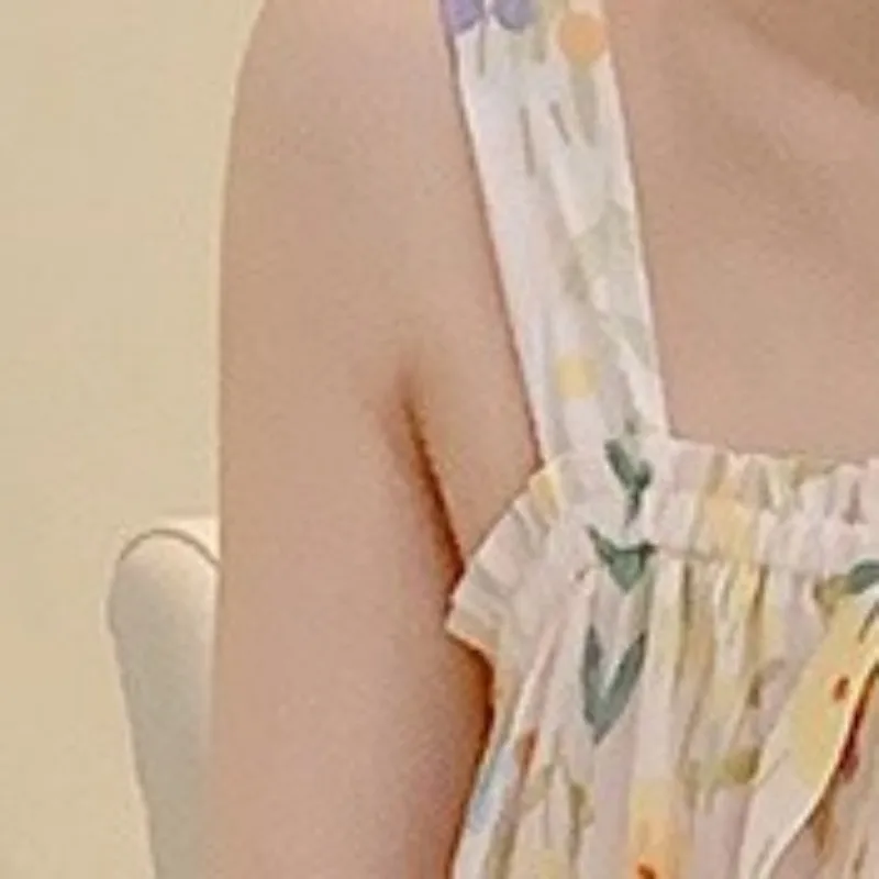 New Long Sling Dresses Women Nighty Printing Skirt Sweets Ladies Sleepwear Hot Romantic Nightdress For Youth Plus Size Costume