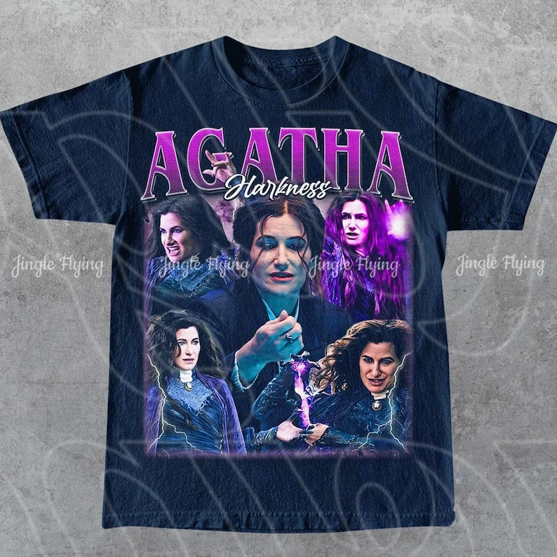 Фото Ограниченная серия Agatha Harkness, винтажная футболка с крутыми персонажами, подарок для женщин и мужчин, унисекс №2