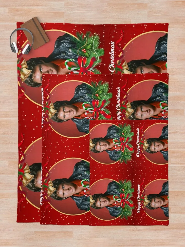 Рождественское одеяло David Hasselhoff милое клетчатое в клетку на диване спальный