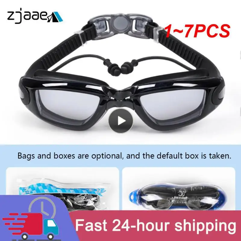 

1~7PCS Adult Myopia Swimming Goggles Earplug Professional Pool Glasses Anti Fog Men Women Optical Waterproof Eyewear Wholesale