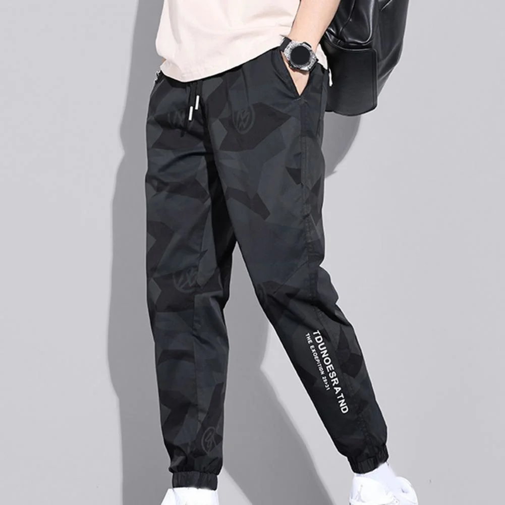

2022 Camouflage Letter Print Men Cargo Pants Hip-hop Mid Waist Deep Crotch Summer Breathable Sweatpants Jogger moletom masculino