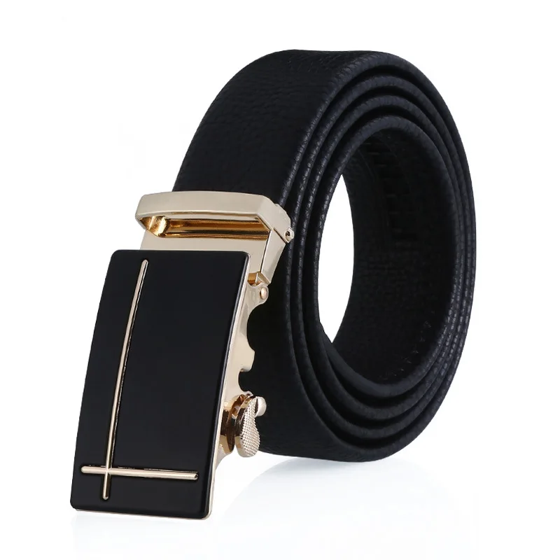 Trendy New Automatic Buckle Belt Men's High-Quality Luxury Brand Design Daily Versatile Business Casual Alloy Buckle Belt A2918