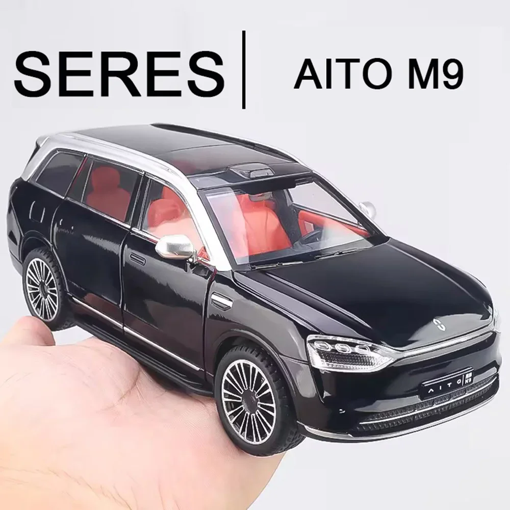 Масштаб 1/24 SERES AITO M9 модели из сплава литая под давлением игрушка 6 дверей открытый