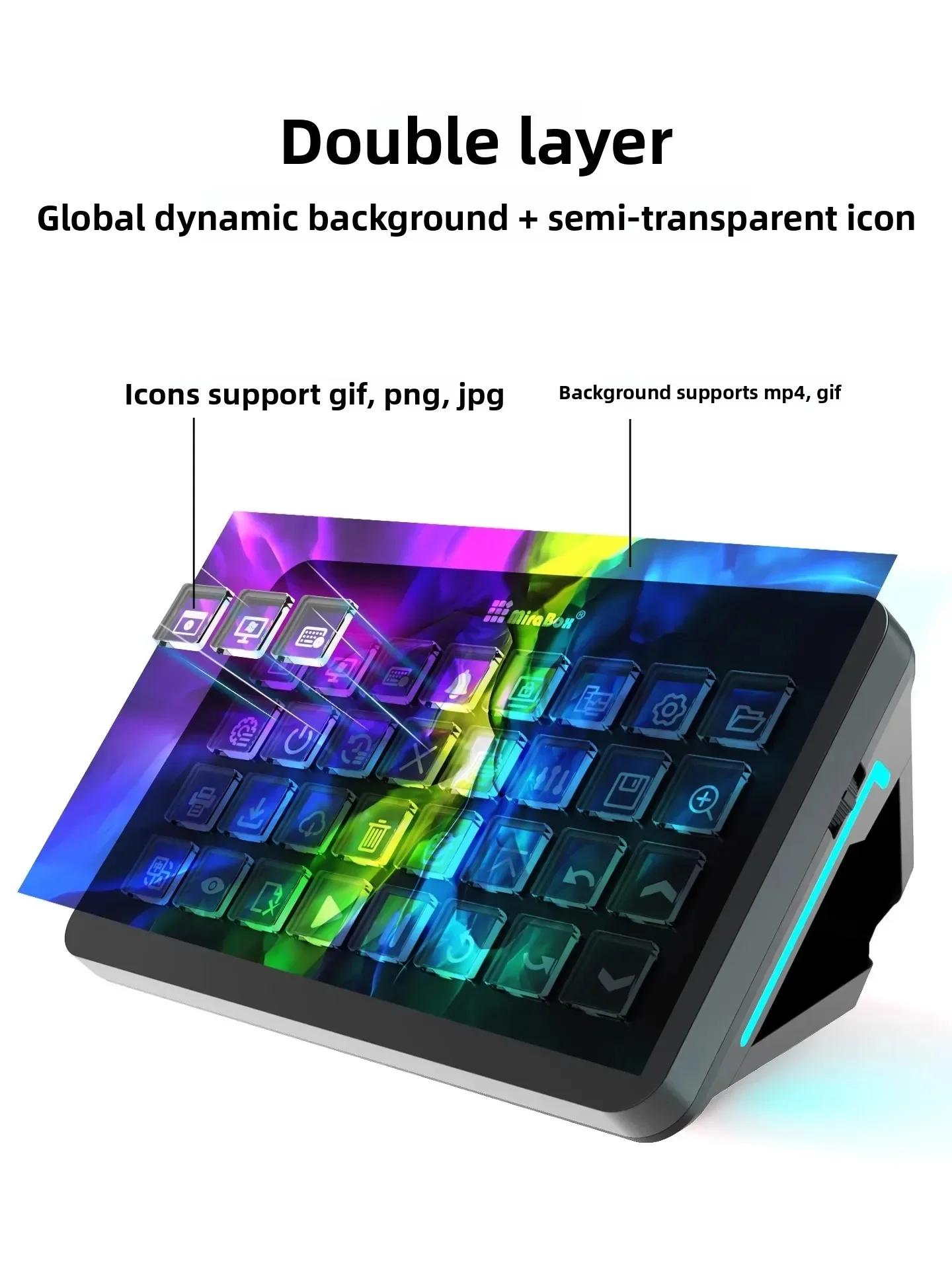 Фото Макро-клавиатура Mirabox XL Stream Deck, 32 программируемые клавиши, визуальная живая консоль, центральное управление, игровые аксессуары для ПК №2