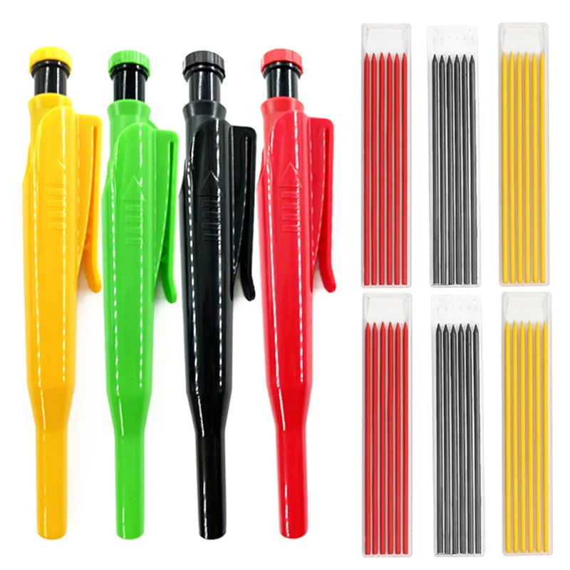 Твердый плотничный карандаш со сменным свинцом и встроенной точилкой ...