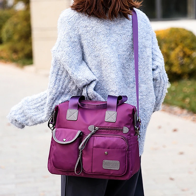 

Women's Multi-pockets Shoulder Bag New Fashion Portable Outdoor Travel Zipper Multi-functions Large Capacity Handbags 2022