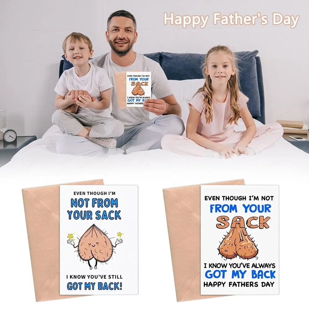 

High Quality Gift New Design Fashion Funny Bonus Dad Rude Greeting Cards Stepfather Greeting Card Father's Day