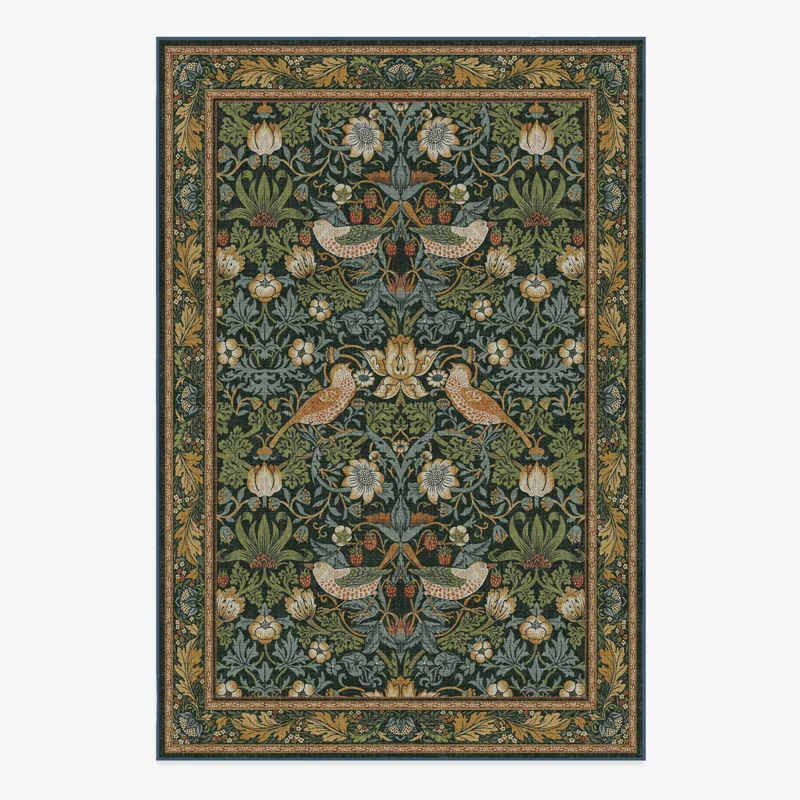 

Ковер для гостиной, большой размер, прикроватный напольный коврик для спальни, ковры, которые можно стирать в машине, весенние цветы, птицы, ретро ковер для украшения дома