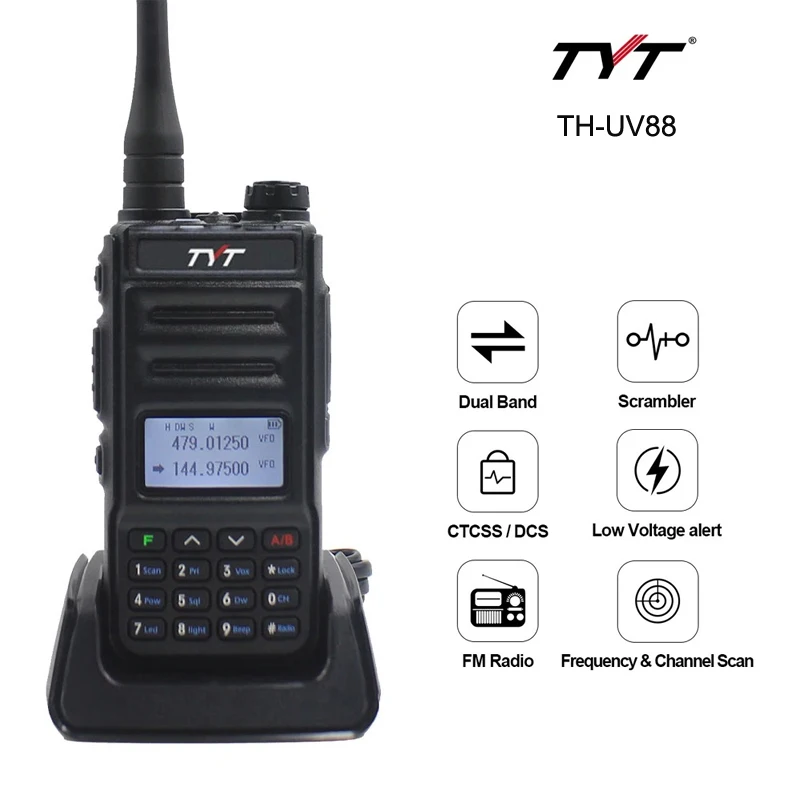 TYT TH-UV88 портативное радио двухдиапазонное VHF 136-174 МГц и UHF 400-480 VOX