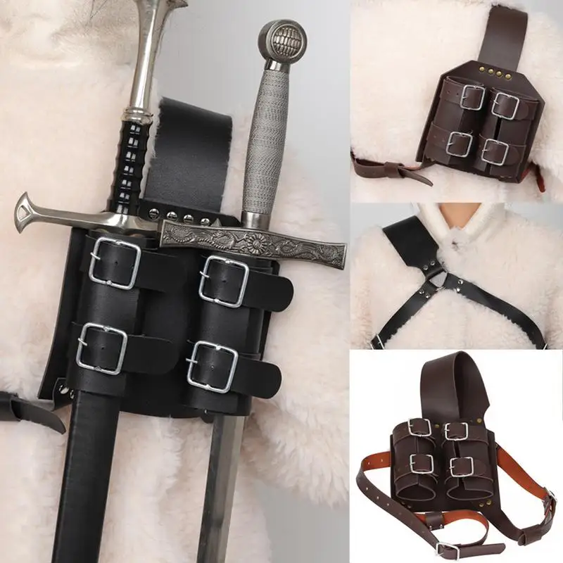 

Swords Holder Swords Frog Swords Frog Practical Weapons Rack Adjustable Swords Cover Portable Cross Lacing Holder Belt Medieval