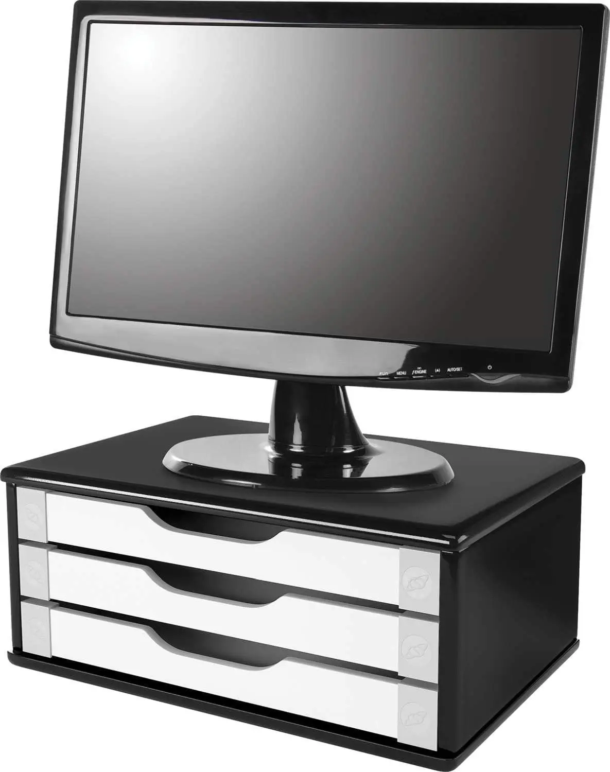 

Suporte de Monitor, Souza & Cia, 3349, Black Piano com Branco laptop stand