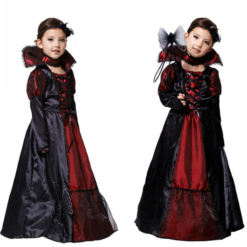 

Children Girls Princess anime vampire Costumes Halloween Costume for Kids Long Dress Carnival Party Cosplay